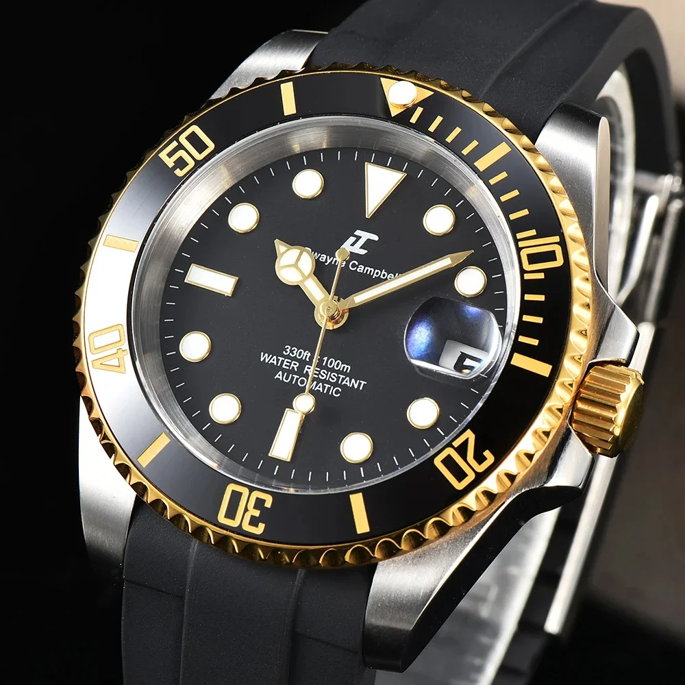 40.5mm Diving Automatic Mechanical Men's watches NH35 Movement Waterproof Wristwatch Sapphire Steel watch