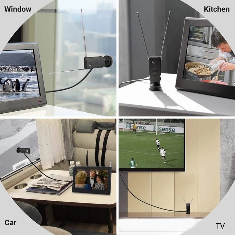 Portable Indoor Antenna Compact and Lightweight Aerials Television Antenna for Enjoy Clear Digital Reception