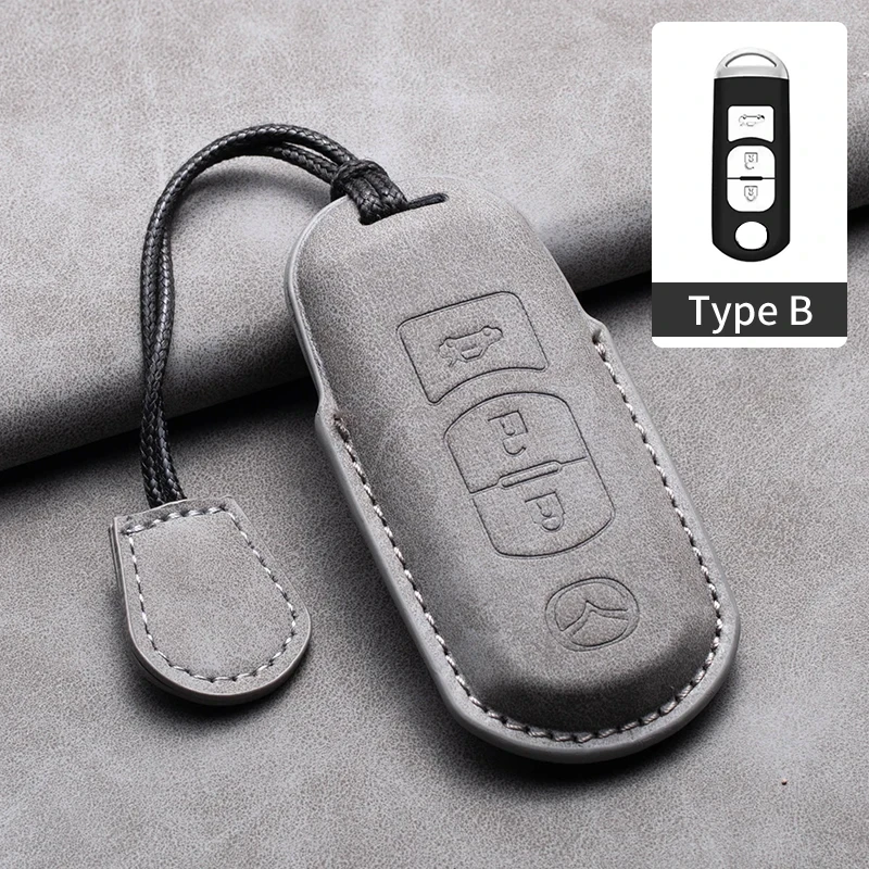 

Car Key Case Cover For Mazda 2 3 6 Atenza Axela Demio CX-5 CX5 CX-3 CX7 CX-9 2015 2016 2017 Leather Car Key Shell Accessories