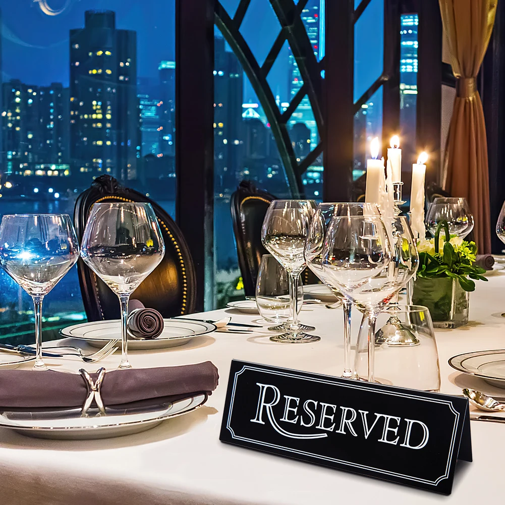 6pcs Acrylic Table Card Sign Hotel Restaurant Reserved Table Signs Reminder Sign for Wedding Birthday Party Dropship acrylic party decorations