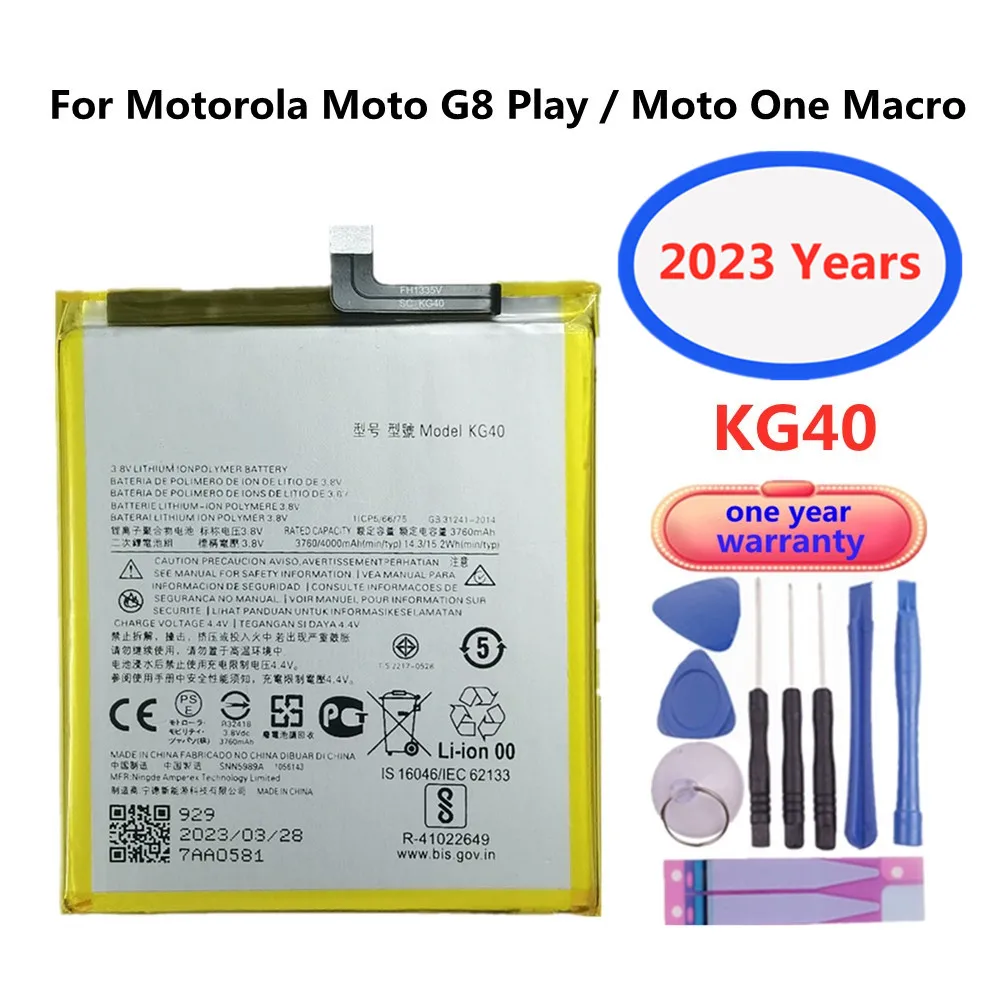 

4000mAh KG40 Battery For Motorola Moto G8 Play Moto One Macro, One Macro Dual SIM, XT2015-2, XT2016-1 /2 Mobile Phone Bateria