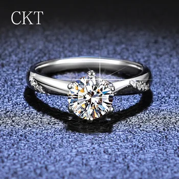 100% Original Certified PT950 Platinum Ring Good Quality 1 Carat Moissanite Fine Jewelry Wedding Engagement Rings for Women 1