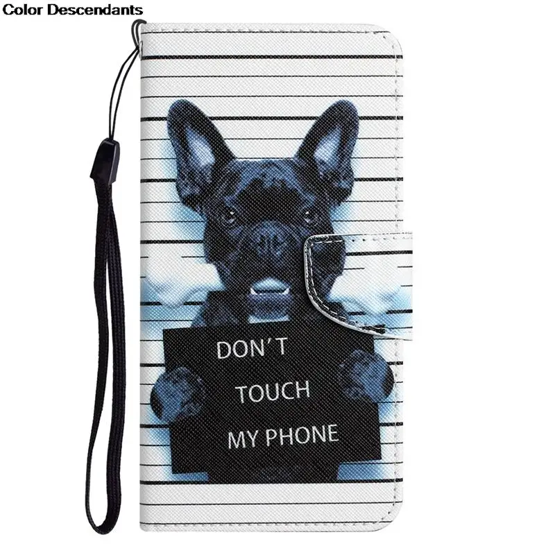 Luxurious Leather Elephant Flip Wallet Phone Case - Painted Design with Stand Function