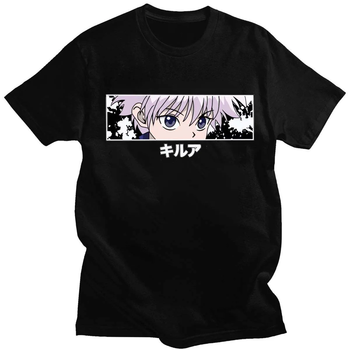 best t shirts for men Summer Men Tshirt Killua Zoldyck Short Sleeves Cotton Print Anime Manga Tee Round Neck Leisure Hunter x Hunter Women T-Shirt white t shirt T-Shirts