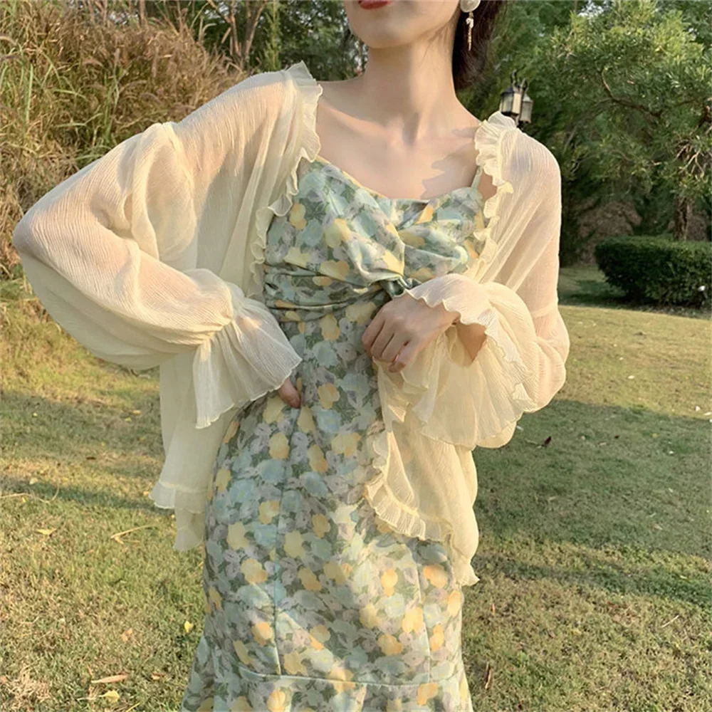 여성용 루즈한 슈러그 재킷, 한국 여성용 숄, 겉옷, 햇빛 차단, 패션 여름 용수철 가디건, 2024