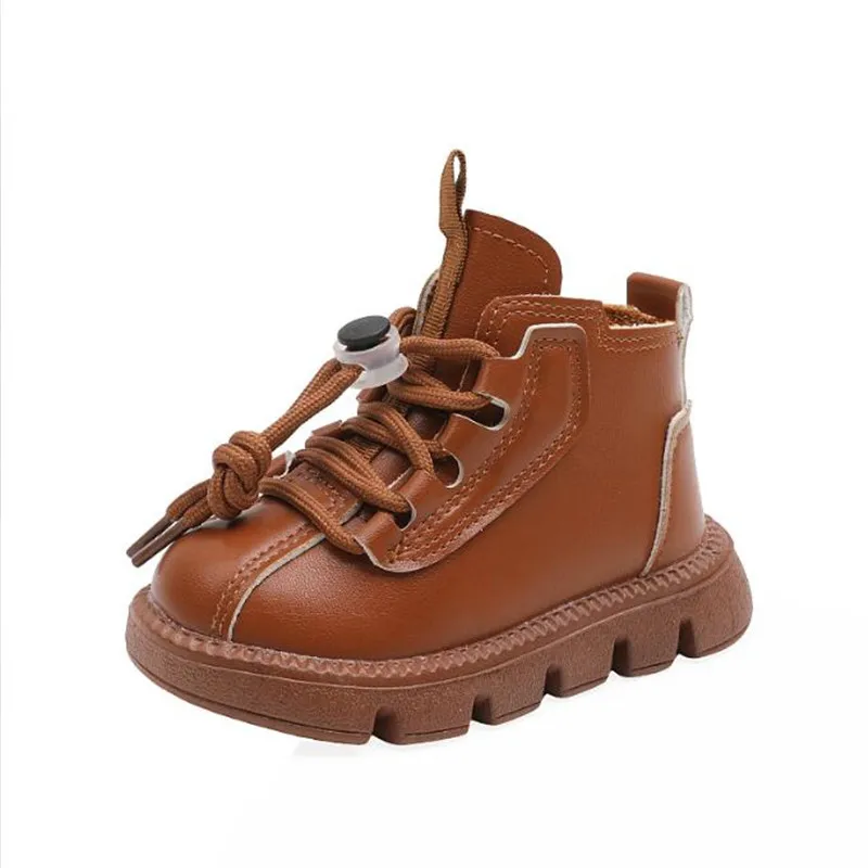 Toddler Leather Short Boot Lace Up Baby Casual Sneakers Fashion Children Ankle Boot 1