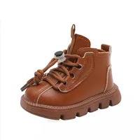 Toddler Leather Short Boot Lace Up Baby Casual Sneakers Fashion Children Ankle Boot 1