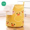 Bedroom Hamper Household  Clothes Bucket Clothes Storage Basket  Foldable Clothes Round Cotton Linen Basket Clothes Toy Storage 5