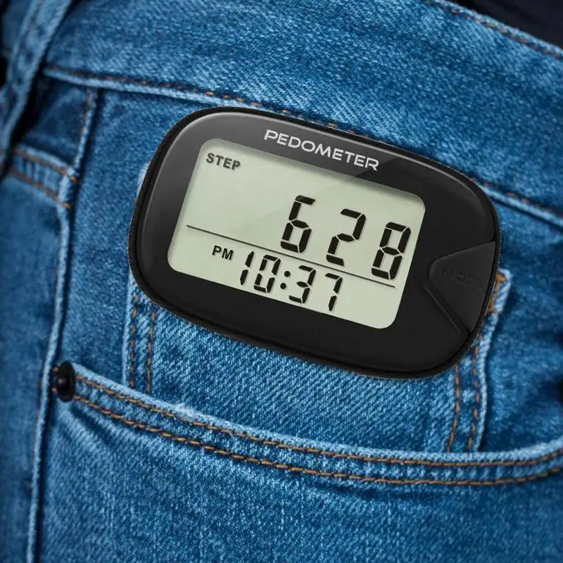Pocket Pedometer Step Counter Display Clip Memory Accurate Walking Distance Calorie 3d pedometer