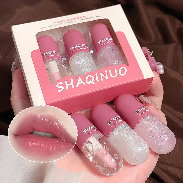 Shuiguang capsule lip honey kit moisturizes and moisturizes the mirror surface sparkling colorless transparent glass lip oil 2