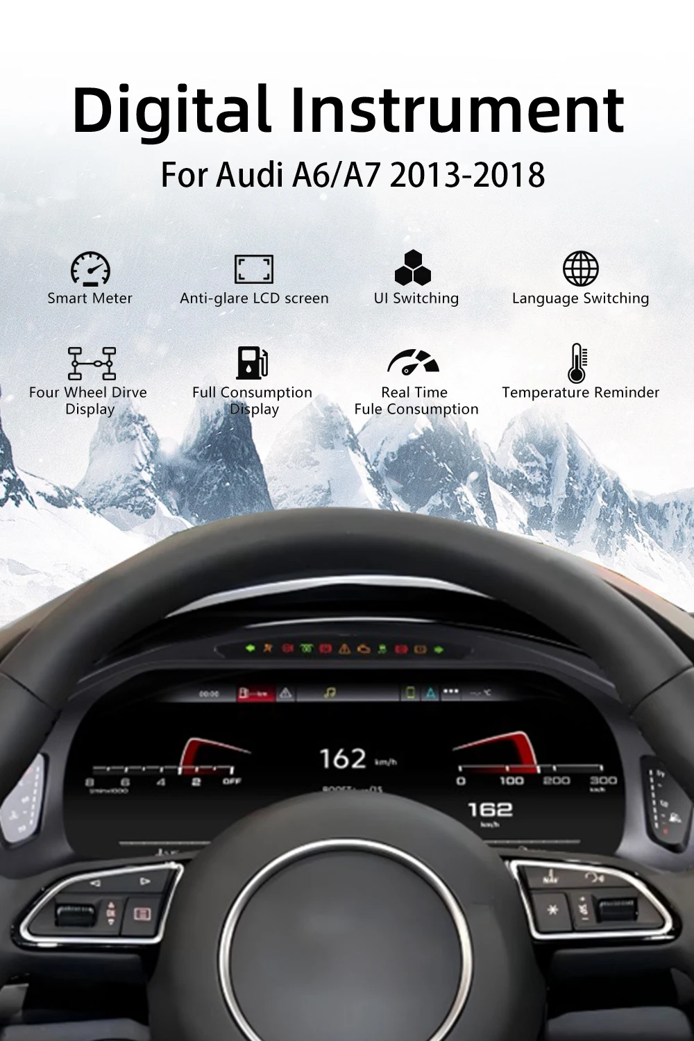 Digital Instrument Cluster For Audi A6/A7 2013-2018 Speedometer 12.3”HD screen19