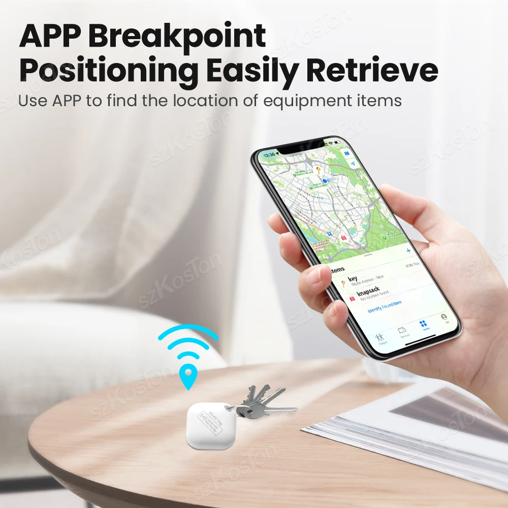 Gps Locator Key Finder Anti Lost Tracker Item Locator Anti Lost Locator Key Chain Locator Mini Tag Bluetooth-compatible GPS Tracker Locator Works With Find My App Only For IOS system Key Finder For Bags Wallets Luggage