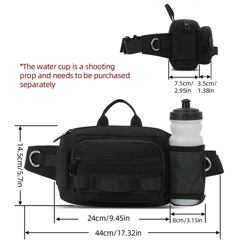 Outdoor Sports Chest Bag Multifunctional Water Bottle Fanny Pack Large Capacity Running Hiking Camping Waist Packs Fishing Bags 3