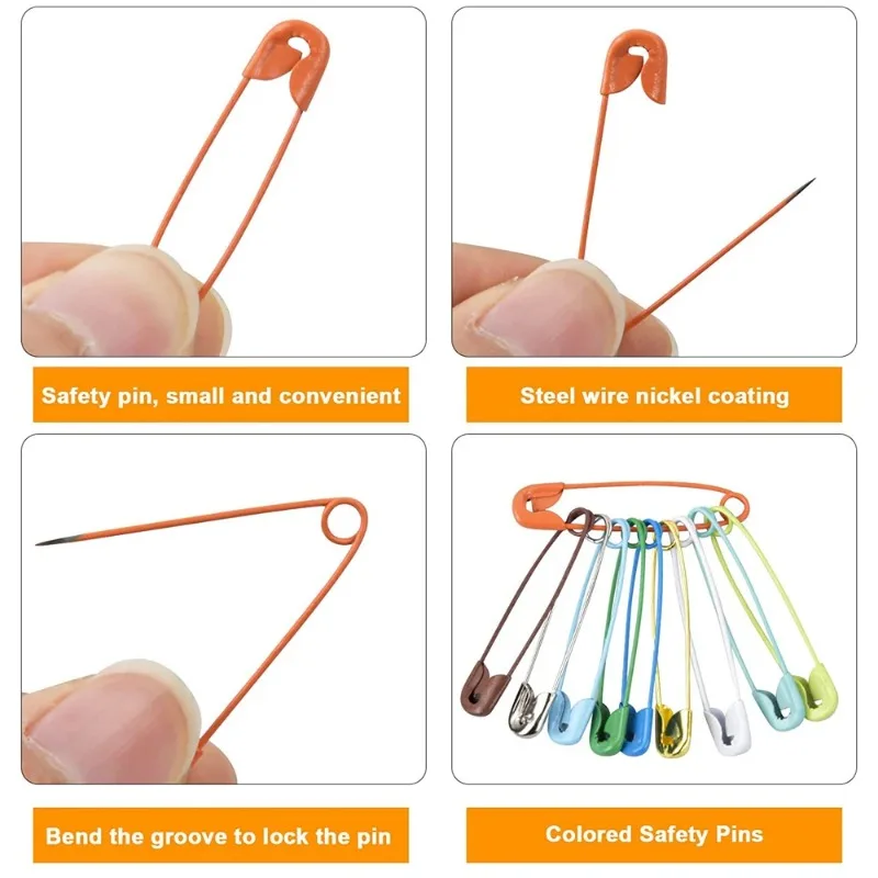 120Pcs 안전 핀 저장 상자와 컬러 금속 안전 핀 의류에 대 한 작은 안전 핀 DIY 공예 핀 바느질 액세서리