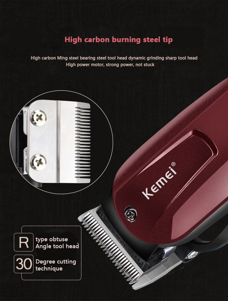 KM-2600 avec lame tondeuse à cheveux électrique professionnelle, rasoir ...