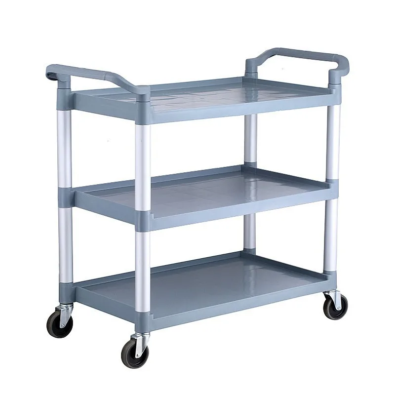 호텔 식당차Large Capacity Thickened Plastic Dining Cart Silent Load-bearing Tableware Collection Cart With 360&deg;Swivel Wheels