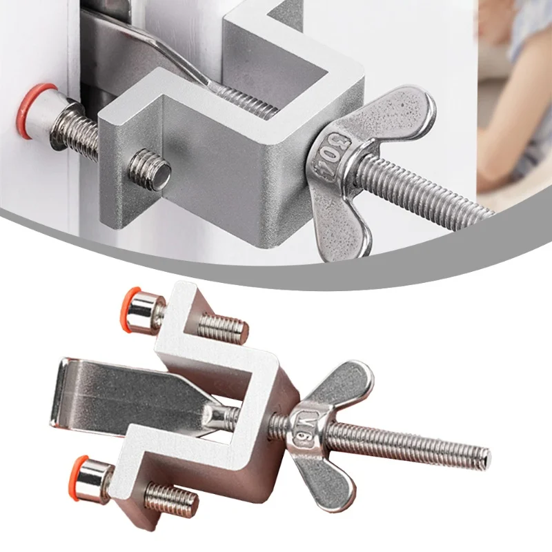 Portable Door Lock Double Nut Adjustment Body Hotel Travel Self Defense Anti Theft Safety 1Pc