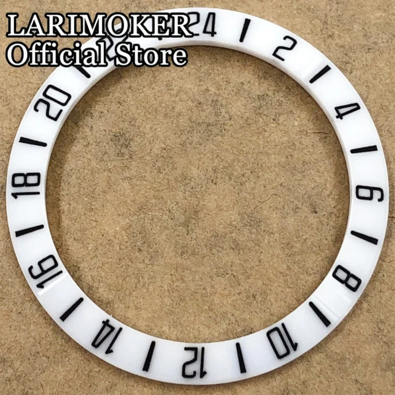 LARIMOKER 31 mm * 39 mm leuchtende Keramik-Uhrenlünette, neue 24-Stunden-Nummer, Schwarz, Weiß, Braun, Blau, Grün, Einsatz für 40 mm GMT-Uhrengehäuse – Detail 10