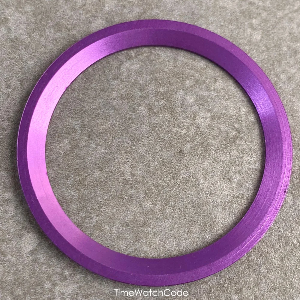 Aluminum Sloping Watch Bezel Insert Ring for Men's 40mm Watch - Available in Black, Blue, Green, Red, Purple