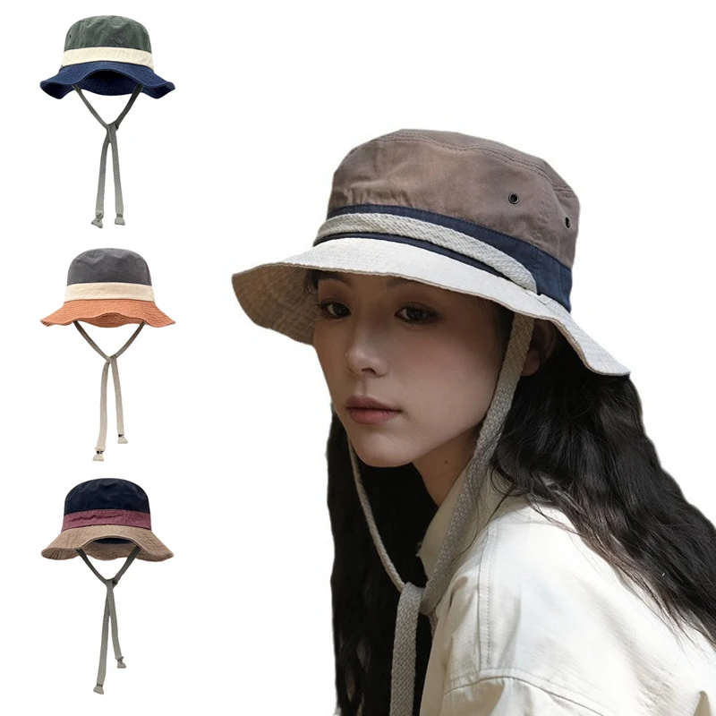 

2024 Women Fishing Hat Outdoor UV Protection Fisherman Cap Mountaineering Hiking Leisure Vacation Visor Hat Men Bucket Hat