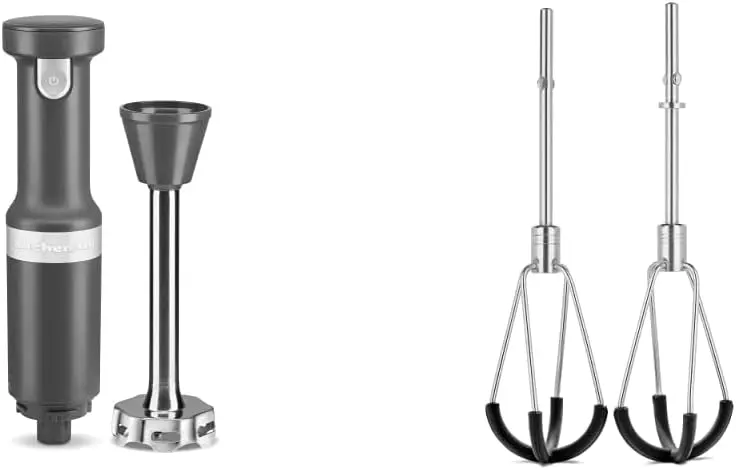 

Variable Speed Hand Blender - KHBBV53 & KHMFEB2 Flex Edge Beater Accessory for Hand , One Size, Stainless Steel