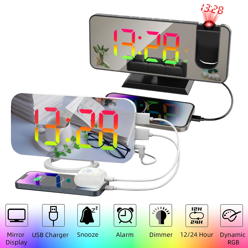 Alarm Clock Ceiling Projection Digital Projection Clock Alarm Led