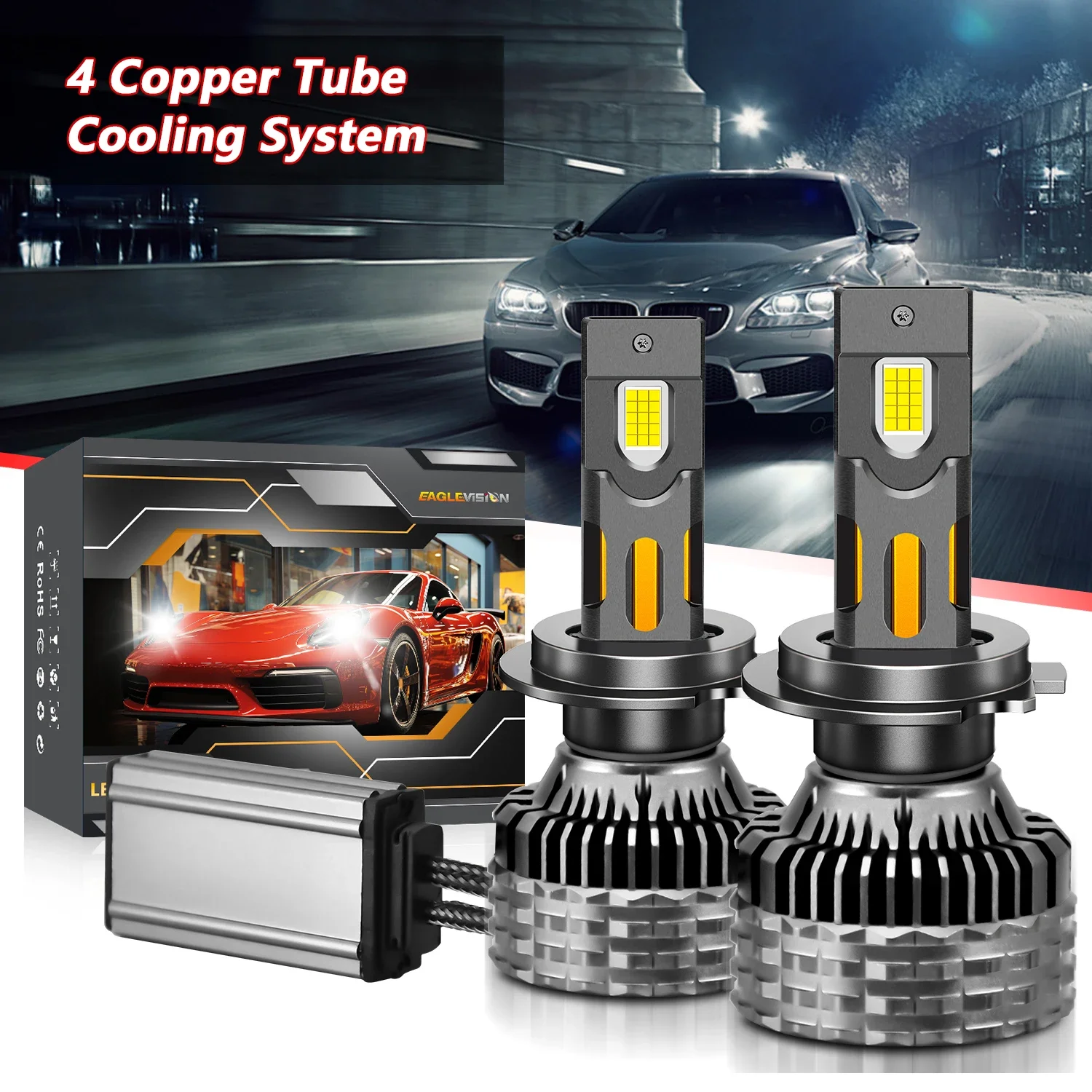 Led Headlight Lamp Bulb for Cars High Power Projector Headlight Canbus 12v 24v H