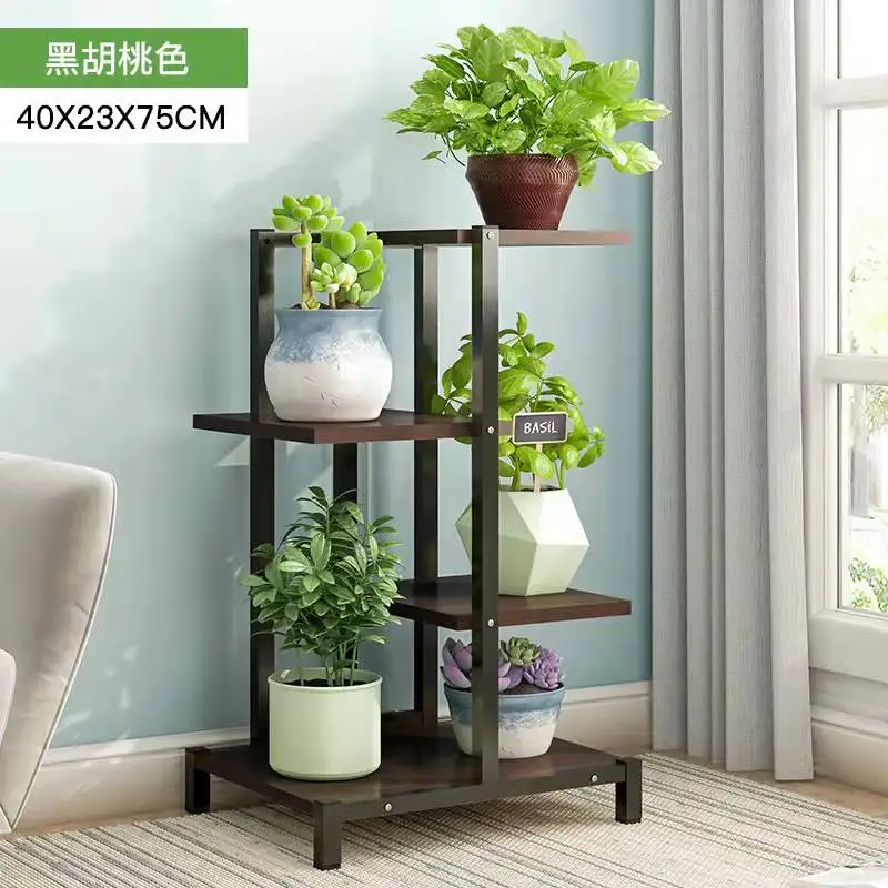 4/6 layers Flower rack Household balcony shelf Living room wood flower pot stand indoor balcony stand planter wood