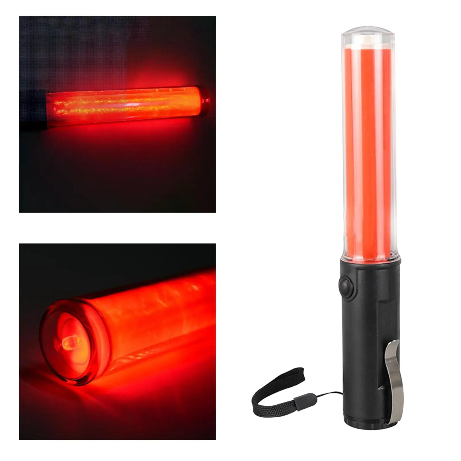 26cm Air Marshaling Signal Wand and Side Clip Design Signal Traffic Wand for Parking Guides LED Traffic Wand 3 Flashing Modes