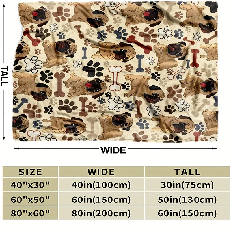Soft Dog Paw Print Blanket 4