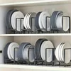 1pc kitchen cabinet plate storage countertop dish rack drawer dinner plate partition drain rack layered storage rack 1