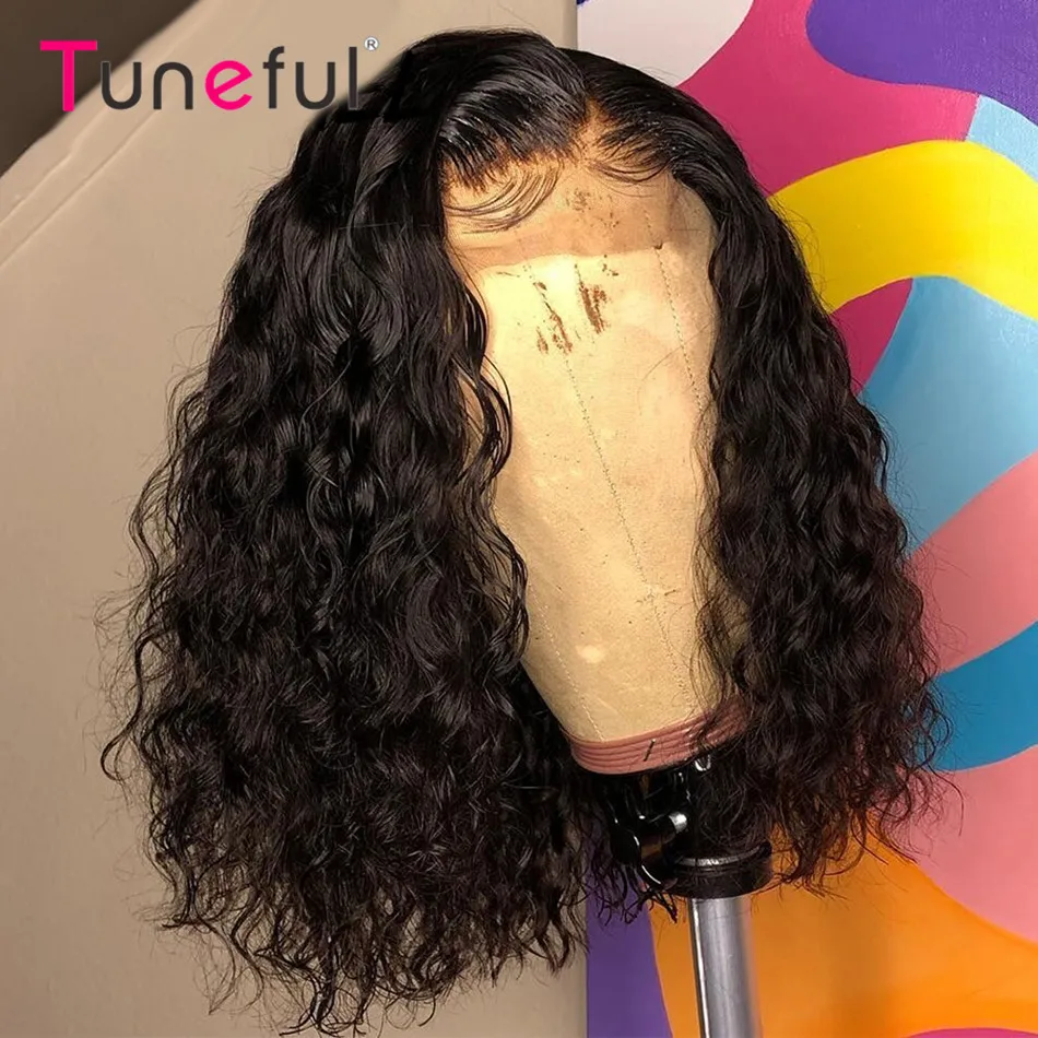 Short Water Wave Bob Wigs Human Hair Wigs For Women Lace FUll Frontal Human Hair Wigs Short Curly Lace Front Human Hair Bob Wigs