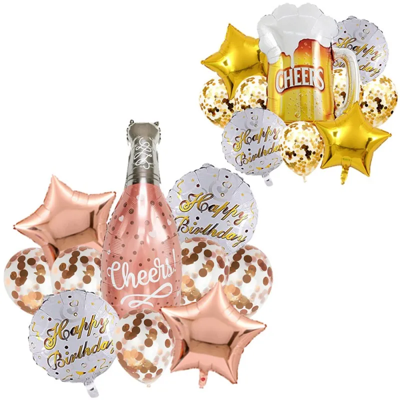 

Счастливая фотография, винные бутылки, воздушные шары из алюминиевой фольги для фотографирования, фотография