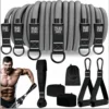 12pcs 300lbs Resistance Bands Fitness Elastic Sports Gym Kit 6 Bands Bodybuilding with Door Holder and Carrying Bag