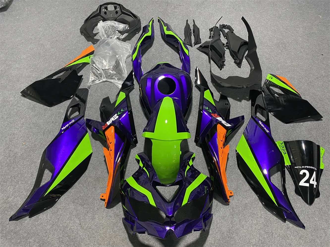 

Motorcycle fairing fits ZX-25R 19 20 21 22 23 year ZX-4RR 2019 2020 2021 2022 2023 Fairing Purple green motorcycle housing