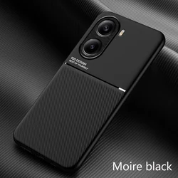 Luxury Silicone Shockproof Magnetic Texture Phone Case - Premium Protective Back Cover for POCO X8 Pro (Black)