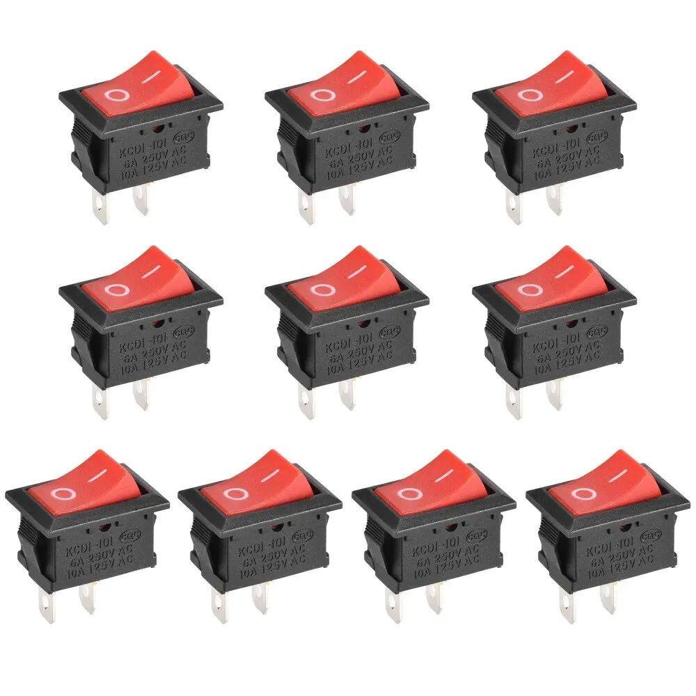 10Pcs SPST Snap-in ON-Off 2 Pin Round Snap Rocker Boat Switch Black AC 250V 6A 125V 10A for Household Appliances Replacement image 8