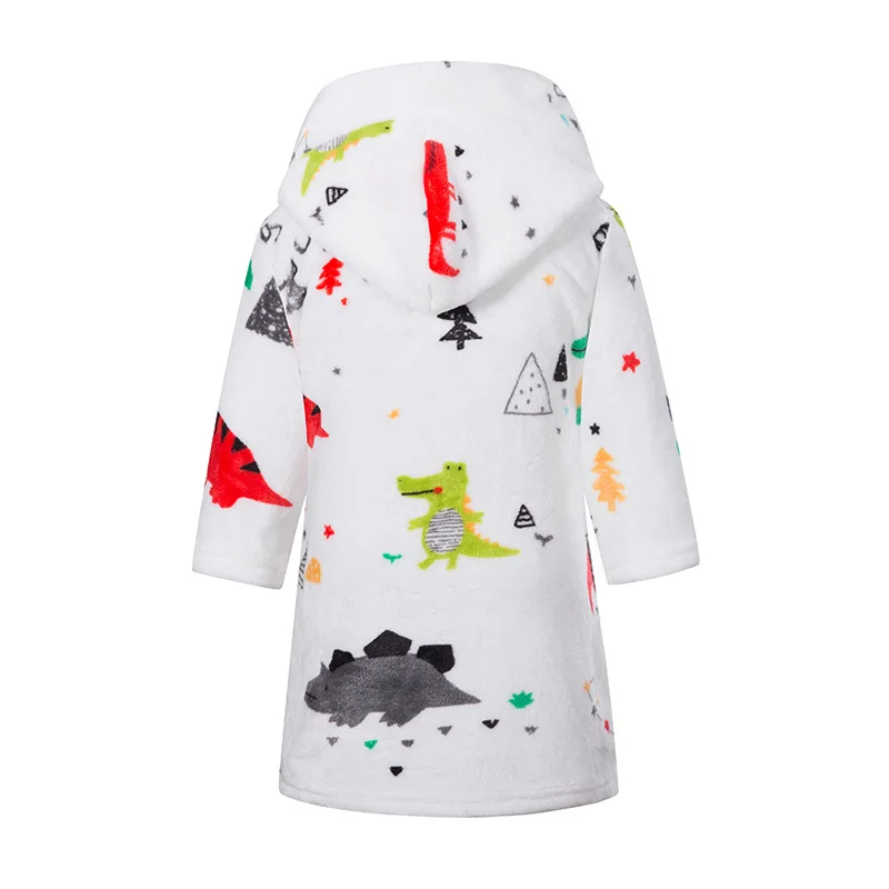 Kids Robes for Girls Flannel Winter Sleepwear Animal Pajamas Boys Bathrobe Child Dressing Gown Cartoon Teenage Robe