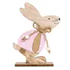 Easter Rabbit Wooden Table Decoration DIY Wood Crafts Cute Bunny Easter Ornaments Party Supplies Wood Crafts - Image 3