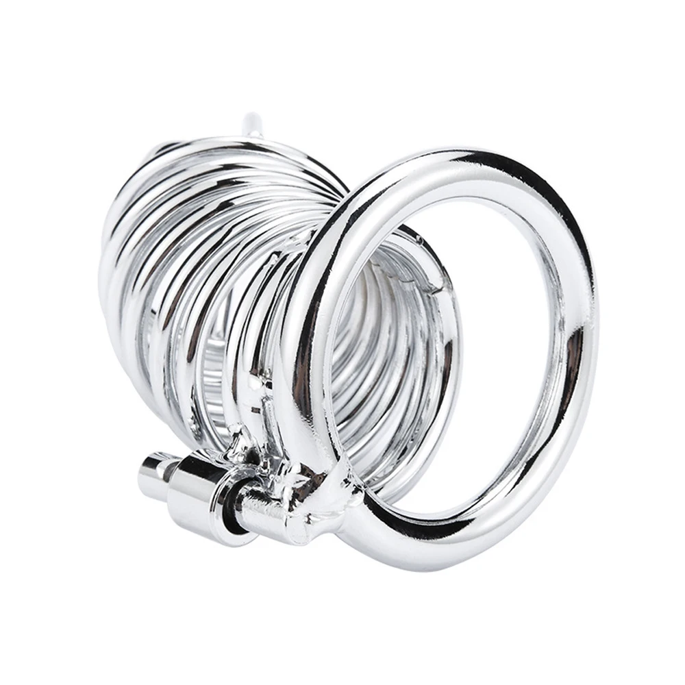 Metal Penis Ring Cock Chastity Cage Device Adult Games Semen Lock Penis Bondage BDSM Erotic Penis Chastity Cage Chastity Lock Sex Toy Chastity Cage Accessory Penis Cock Ring