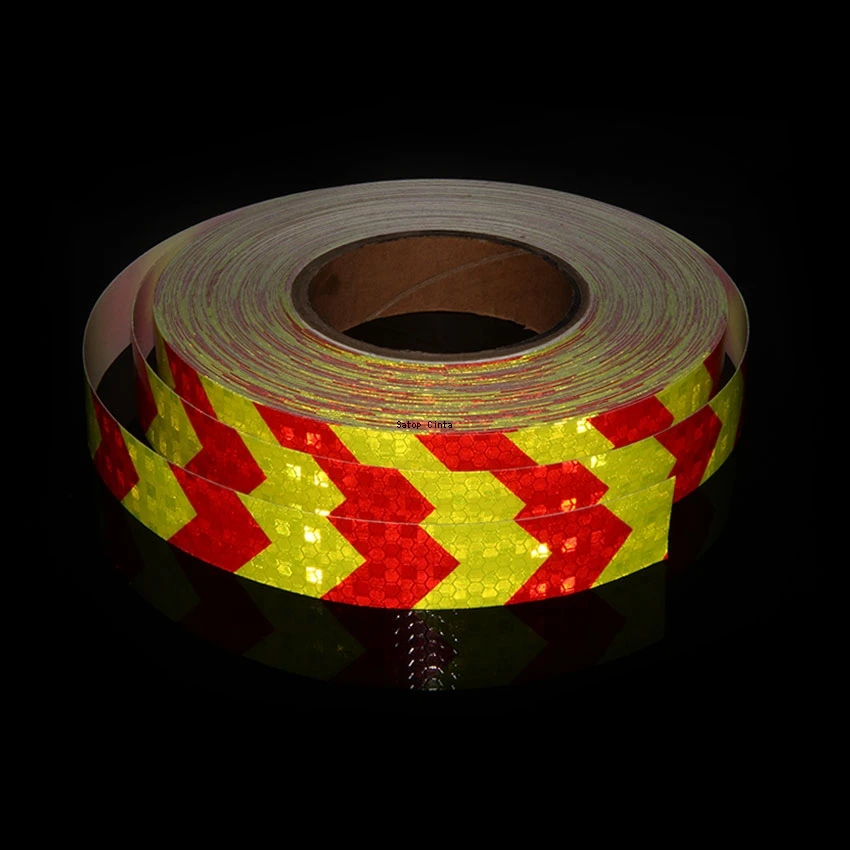 25mm*5m Arrow Reflective Bicycle Stickers Self-Adhesive Reflectors Waterproof Warning Tape Strips Car Bike Helmet Motorcycle reflective tape bands bike reflective tape reflective stickers reflective tape