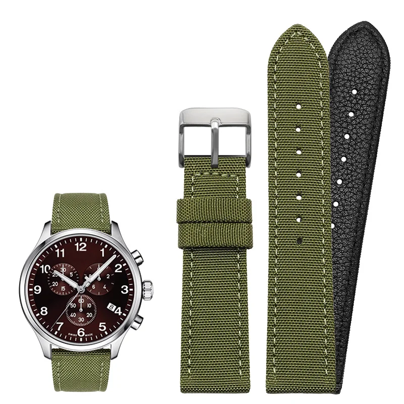 Universal Nylon Canvas Watch Band Bracelet, Men's & Women's Sports Accessory in Multiple Sizes (18mm-24mm)