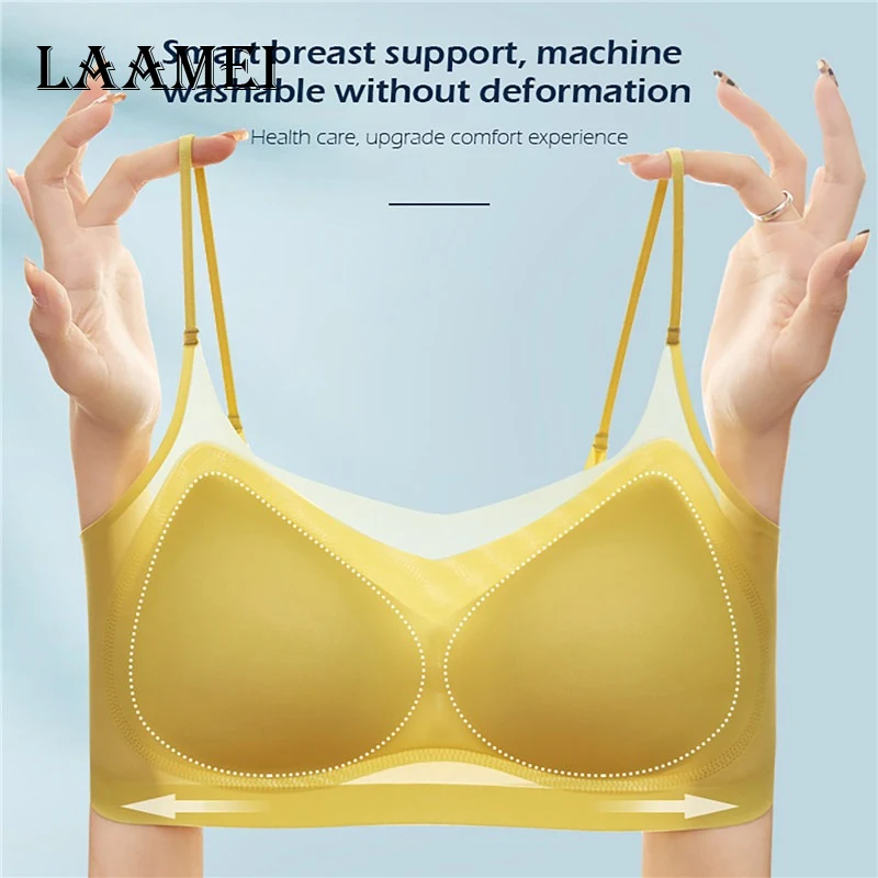 

2023 Summer Ultra-thin Ice Silk Non-marking Underwear Thin Breathable Large Chest Showing Small Suspender Beauty Back Sleep Bra
