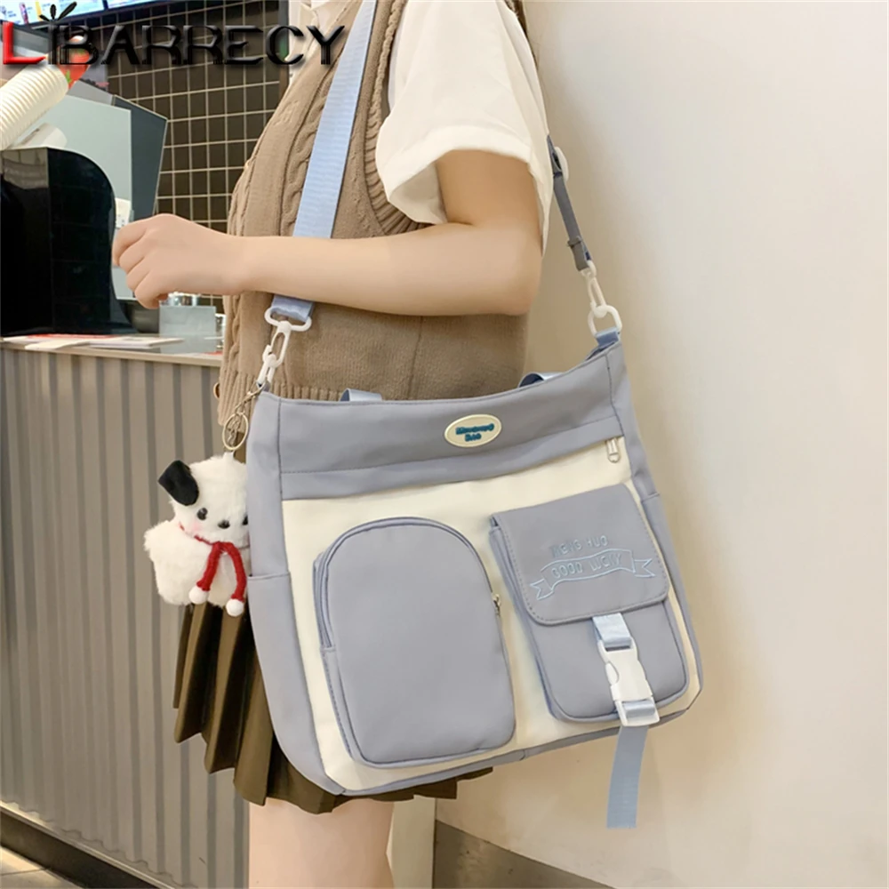 

Solid Color High Quality Nylon Ladies Shoulder Bag Fashion New Ladies Large-capacity Women Crossbody Bags Student Bag Sac A Main