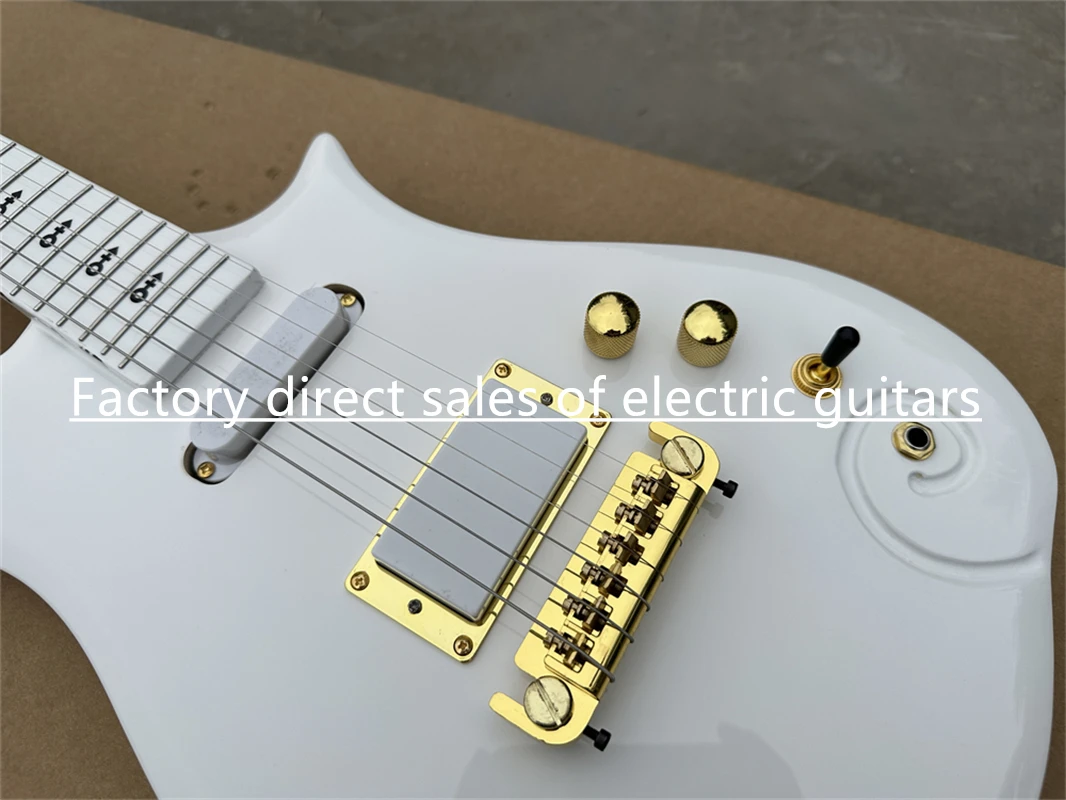 Chitarra Elettrica Custom Pink Prince Cloud – Intarsi Love, Hardware Dorato, 6 Corde