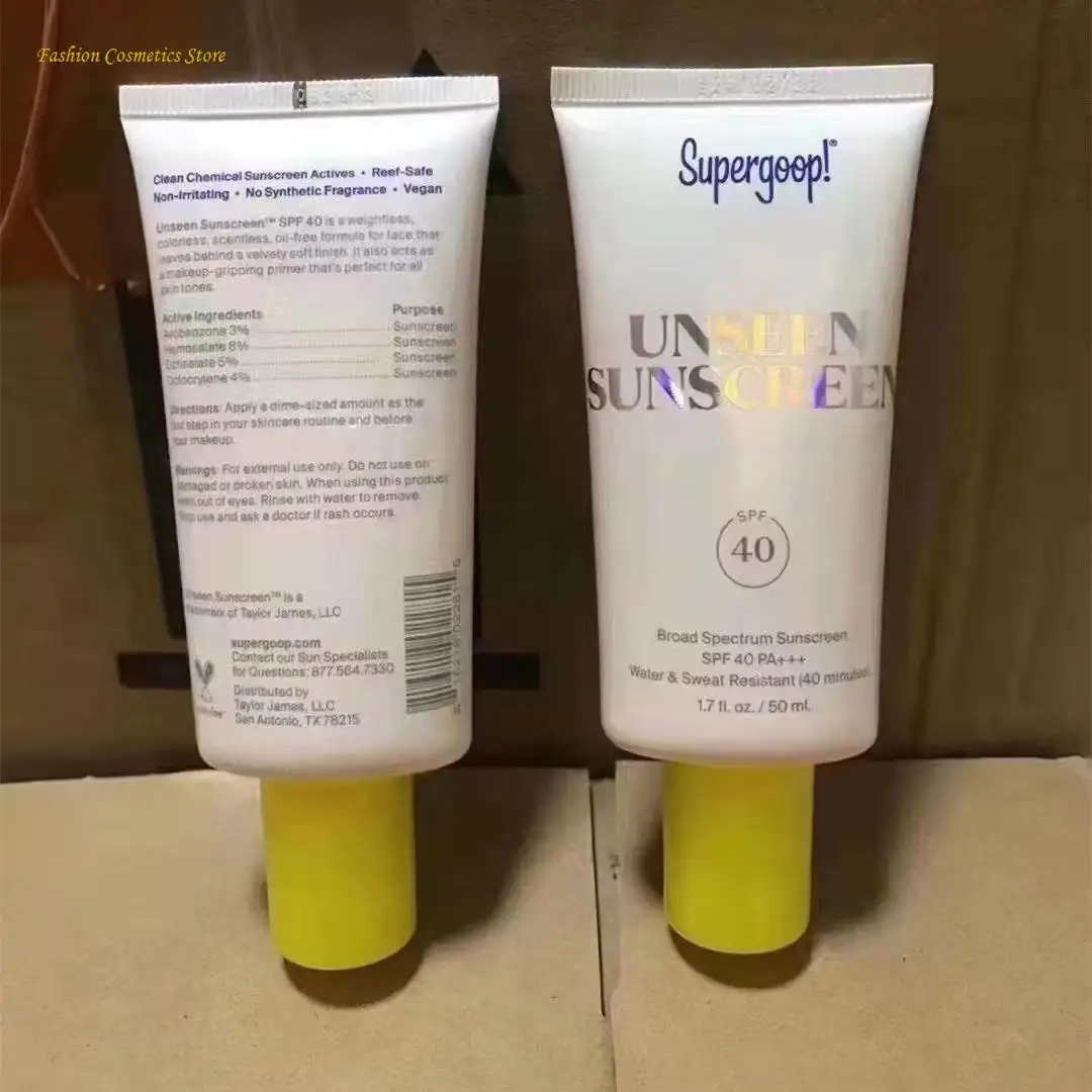 50ml Supergoop Primer Makeup Base Unseen Sunscreen Broad Spectrum Face Primer SPF40 Beauty Health Makeup Base De Maquiagem