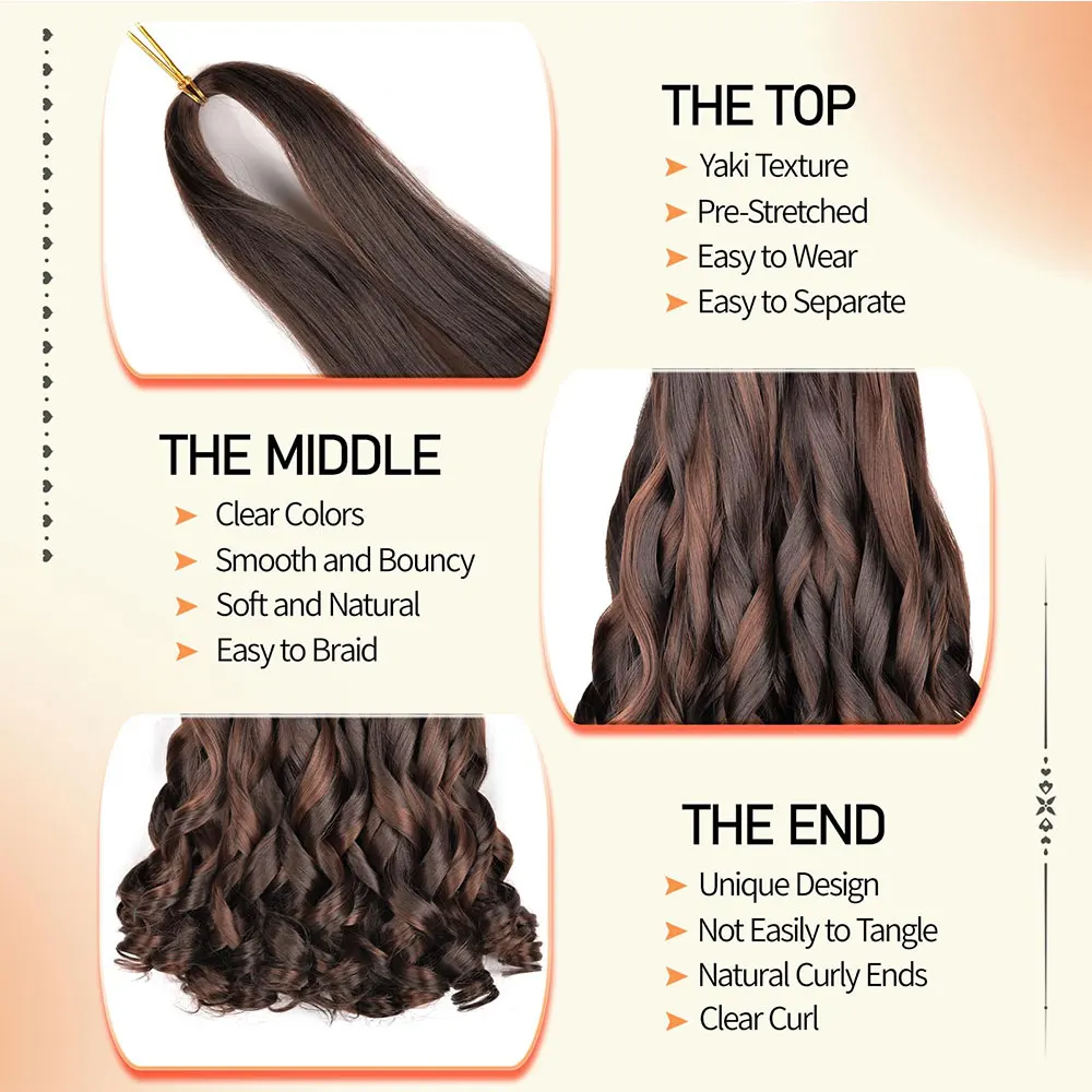 16Inch French Curls Braiding Hair Synthetic Spiral Curls Braids Hair Extensions Pre Stretched Loose Wave Braiding Hair For Women 4