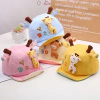 Cute Giraffe Baby Duckbill Hat Cartoon Toddler Soft Edge Duck Tongue Hat 6-18 Month Boy Girl Infant Sun Visors Kids Baseball Cap 1