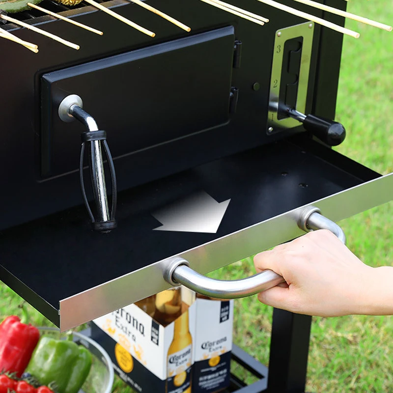 Outdoor Gas Charcoal Grill Barbecue LPG Gas Grill Backyard BBQ Picnic Grill Outdoor Portable Folding Embedded Oven BBQ Camping 5