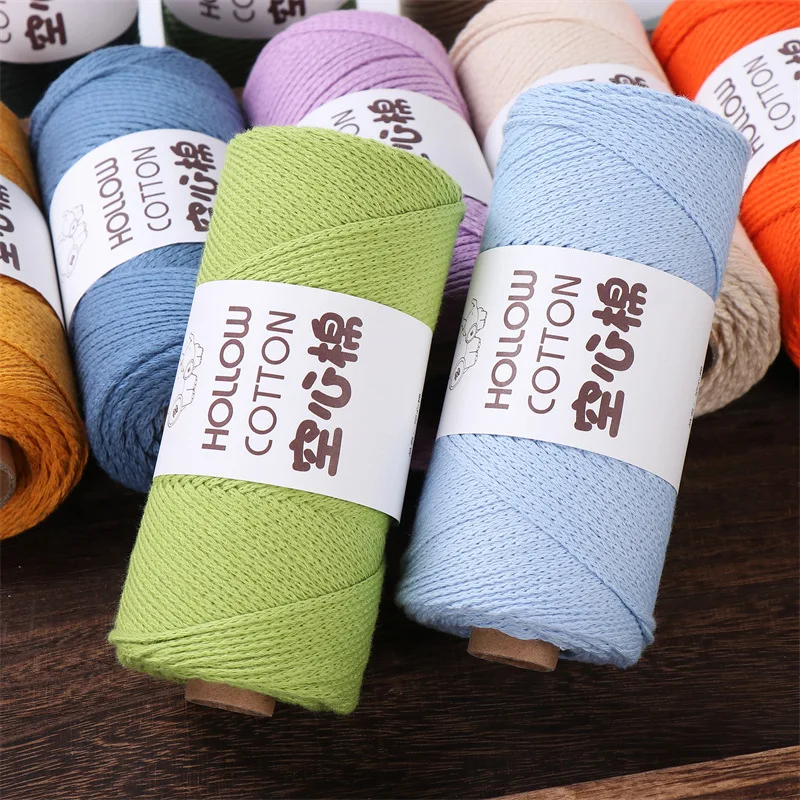 1Pc 150g 2mm hollow Yarn For crochet round hand Knitting Yarn bag cushion mat Crocheting Yarn DIY hat shoe Line amigurumi Thread 2